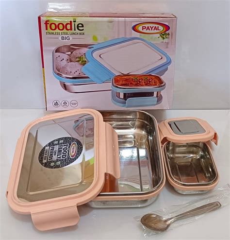 mr foodie stainless steel lunch box|Mr Foodie Stainless Steel Lunch Box 2 Compartment Layer .